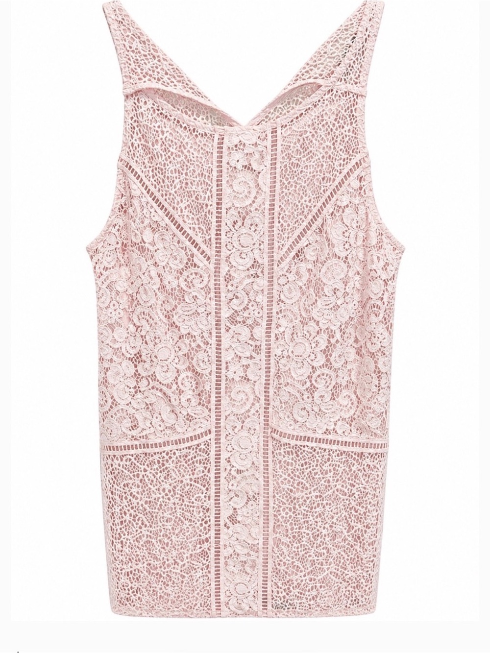 Express Lace Tank Top in Blush Pink